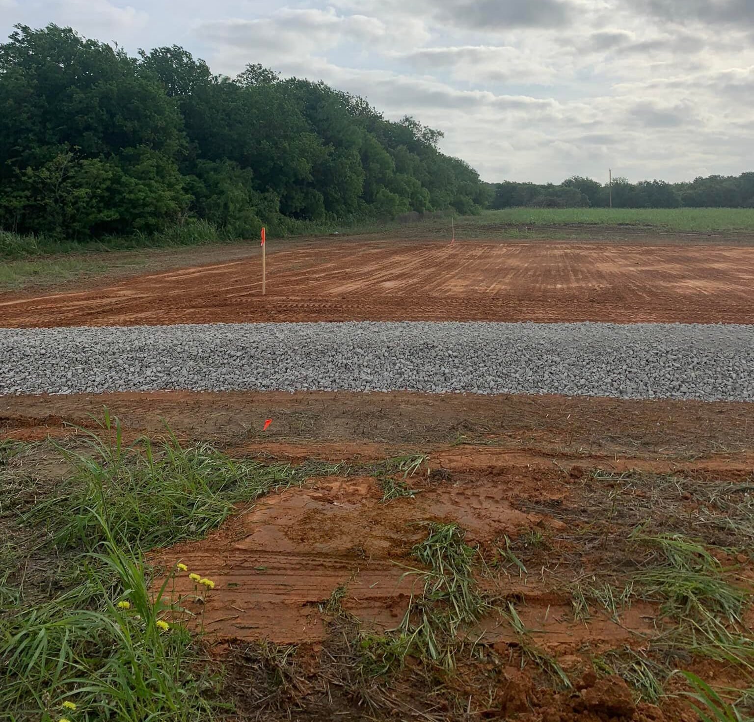 Site Clearing, Level Field with Gravel Raised Road ~ David Neal Trucking